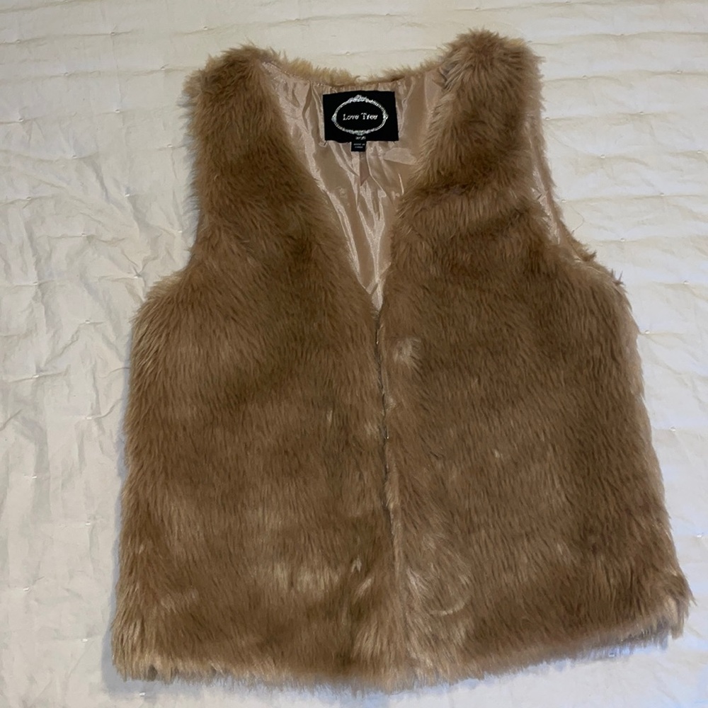 Love Tree Faux Fur Vest